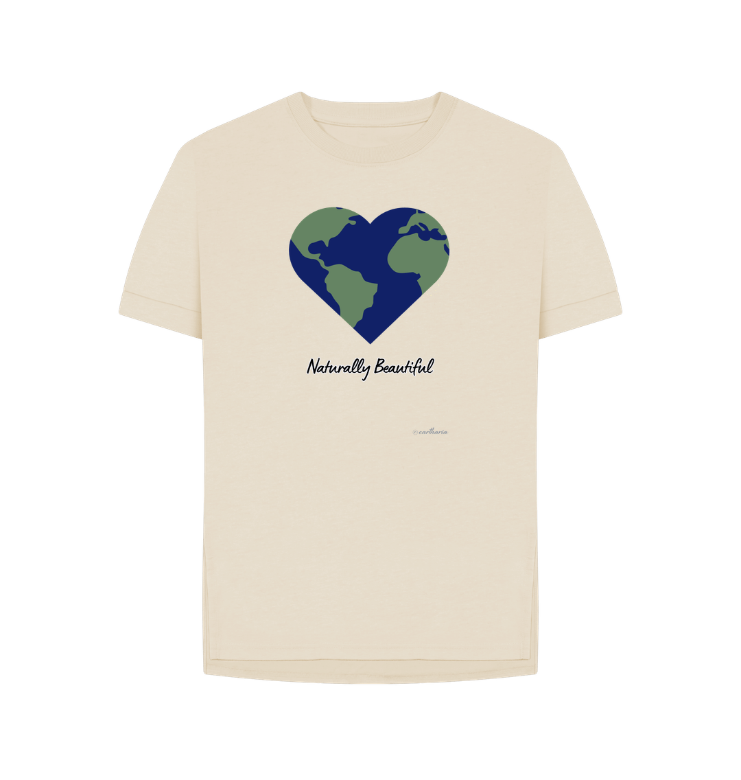 Oat Women's Relaxed Fit Tee Certified Organic Cotton, Eartharia's Signature Collection, Naturally Beautiful