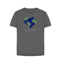 Slate Grey Women's Relaxed Fit Tee Certified Organic Cotton, Eartharia's Signature Collection, Naturally Beautiful