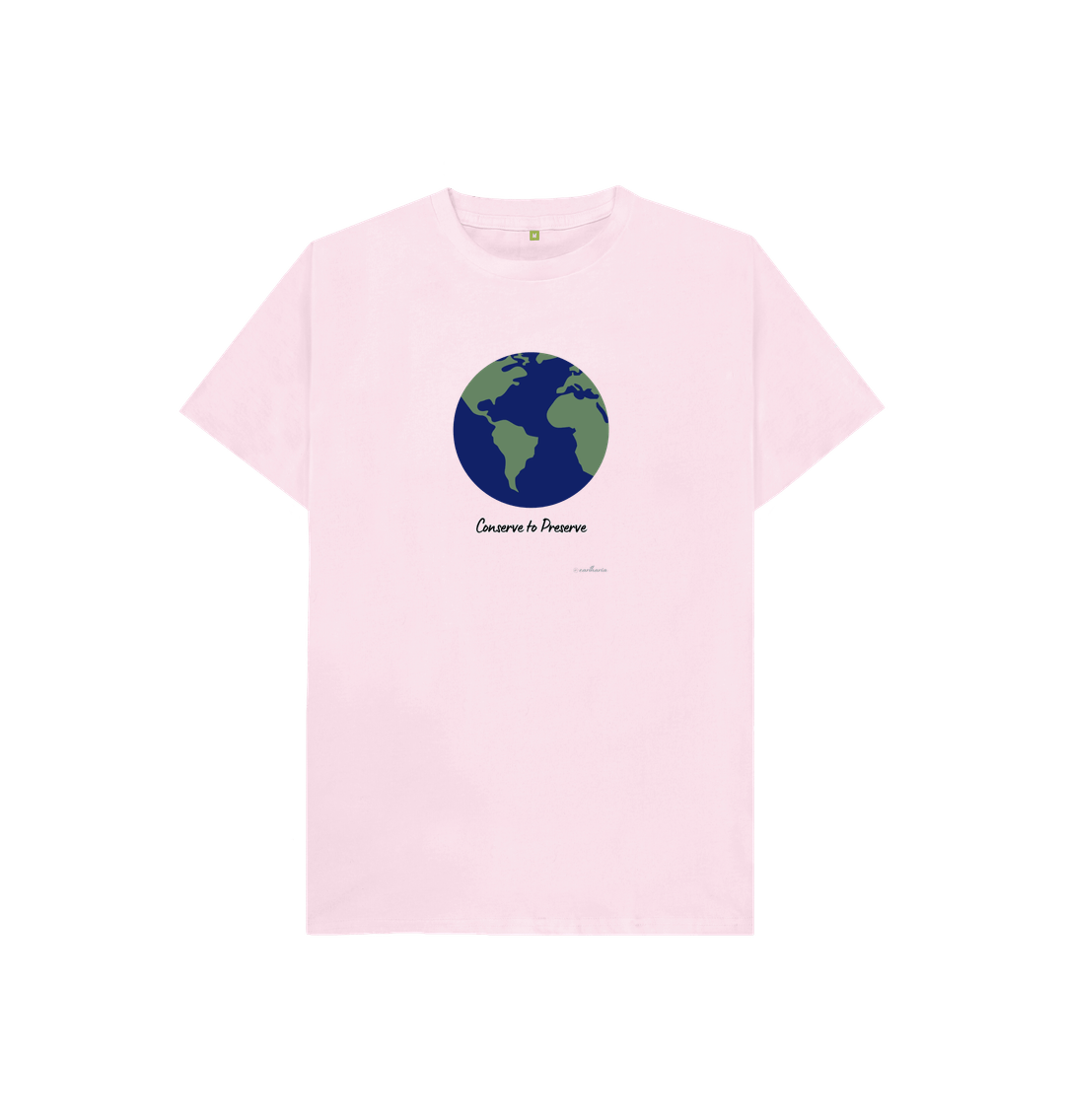 Pink Kids' Basic T-Shirt Certified Organic Cotton, Eartharia's Signature Collection, Conserve to Preserve