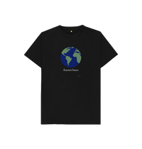 Black Kids' Basic T-Shirt Certified Organic Cotton, Eartharia's Signature Collection, Conserve to Preserve