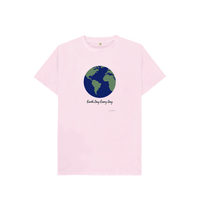 Pink Kids' Basic T-Shirt Certified Organic Cotton, Eartharia Signature Collection, Earth Day Every Day