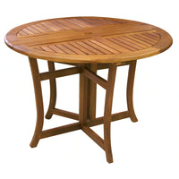 Eucalyptus Folding Table, Round, All Natural, Sustainable