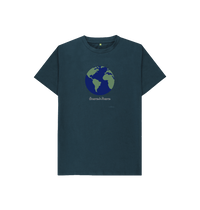 Denim Blue Kids' Basic T-Shirt Certified Organic Cotton, Eartharia's Signature Collection, Conserve to Preserve