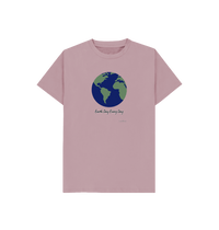 Mauve Kids' Basic T-Shirt Certified Organic Cotton, Eartharia Signature Collection, Earth Day Every Day