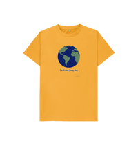 Mustard Kids' Basic T-Shirt Certified Organic Cotton, Eartharia Signature Collection, Earth Day Every Day