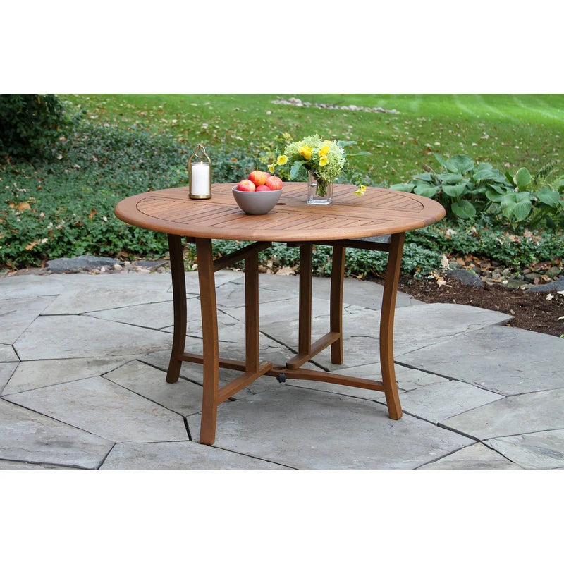 Eucalyptus Folding Table, Round, All Natural, Sustainable