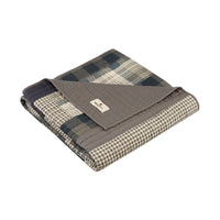 Plaid Quilted Throw Blanket, 100% Cotton