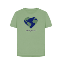 Sage Women's Relaxed Fit Tee Certified Organic Cotton, Eartharia's Signature Collection, Naturally Beautiful