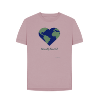 Mauve Women's Relaxed Fit Tee Certified Organic Cotton, Eartharia's Signature Collection, Naturally Beautiful