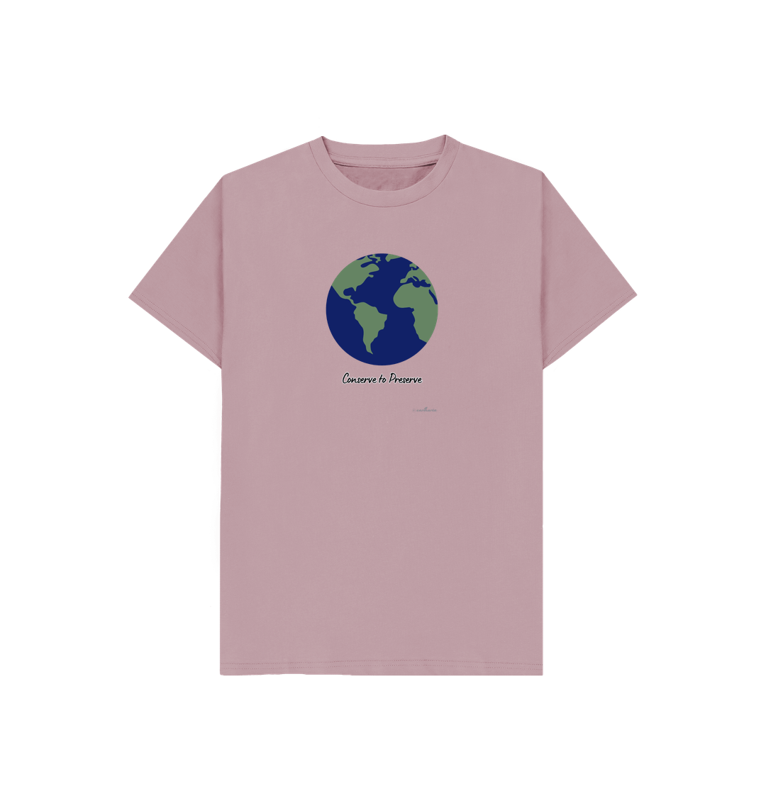 Mauve Kids' Basic T-Shirt Certified Organic Cotton, Eartharia's Signature Collection, Conserve to Preserve