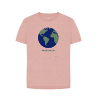 Sunset Pink Women's Remill\u00ae Relaxed Fit T-shirt, Eartharia's Signature Collection, Handle with Care