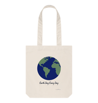 Natural Tote Bag, Organic Cotton, Eartharia's Signature Collection, Earth Day Every Day