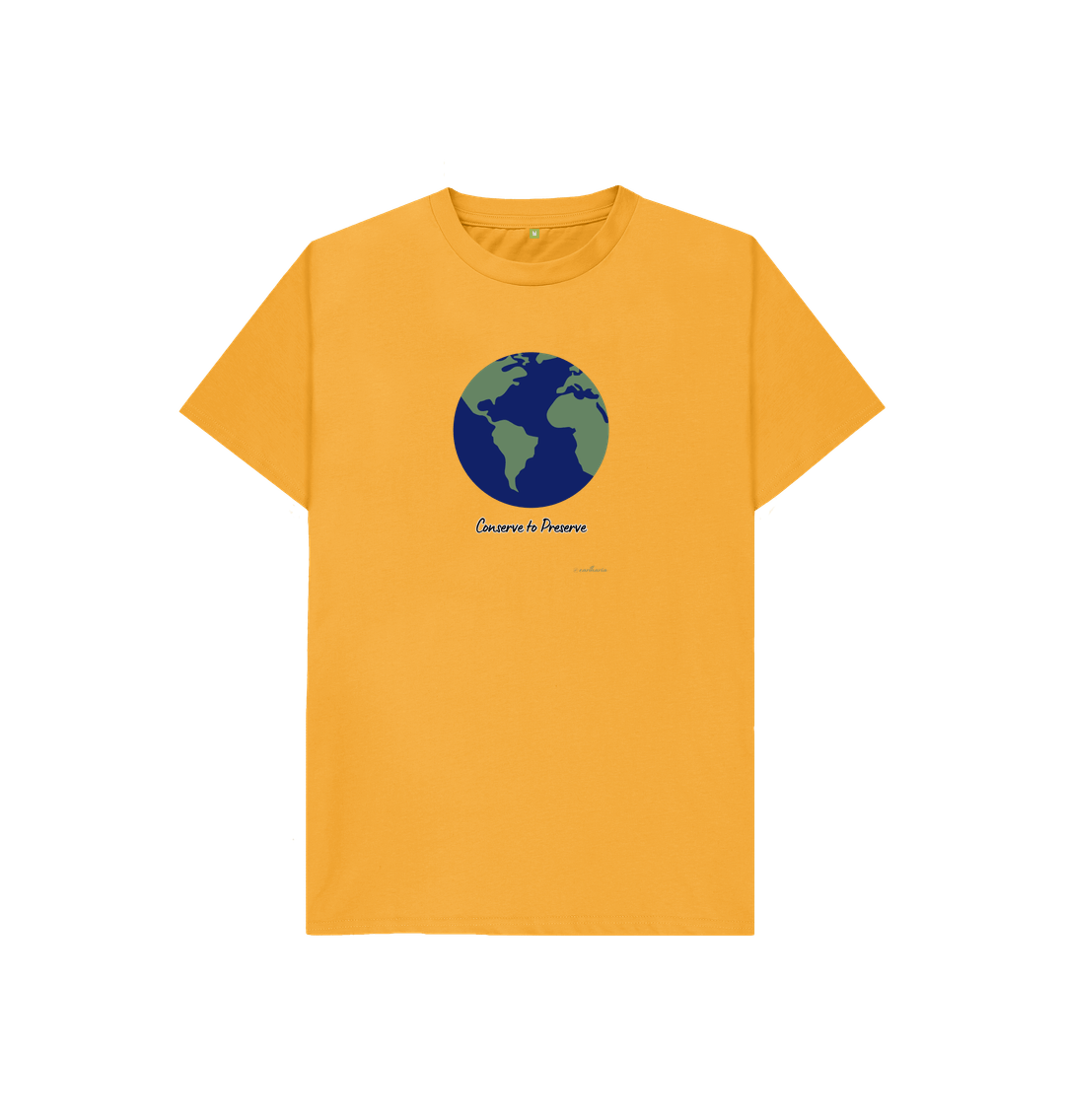 Mustard Kids' Basic T-Shirt Certified Organic Cotton, Eartharia's Signature Collection, Conserve to Preserve