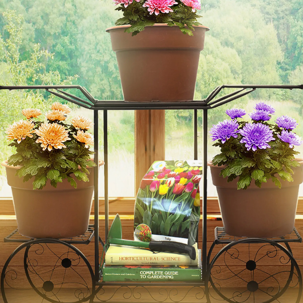 Victorian Flower Cart, Metal, Indoor/Outdoor