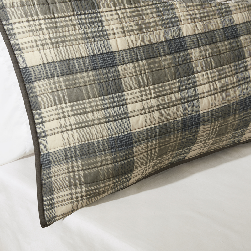 Plaid Quilt Set, 100% Cotton